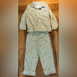 Wondershop Gingerbread Cookie Green Striped Toddler Christmas Pajama Set- 3T